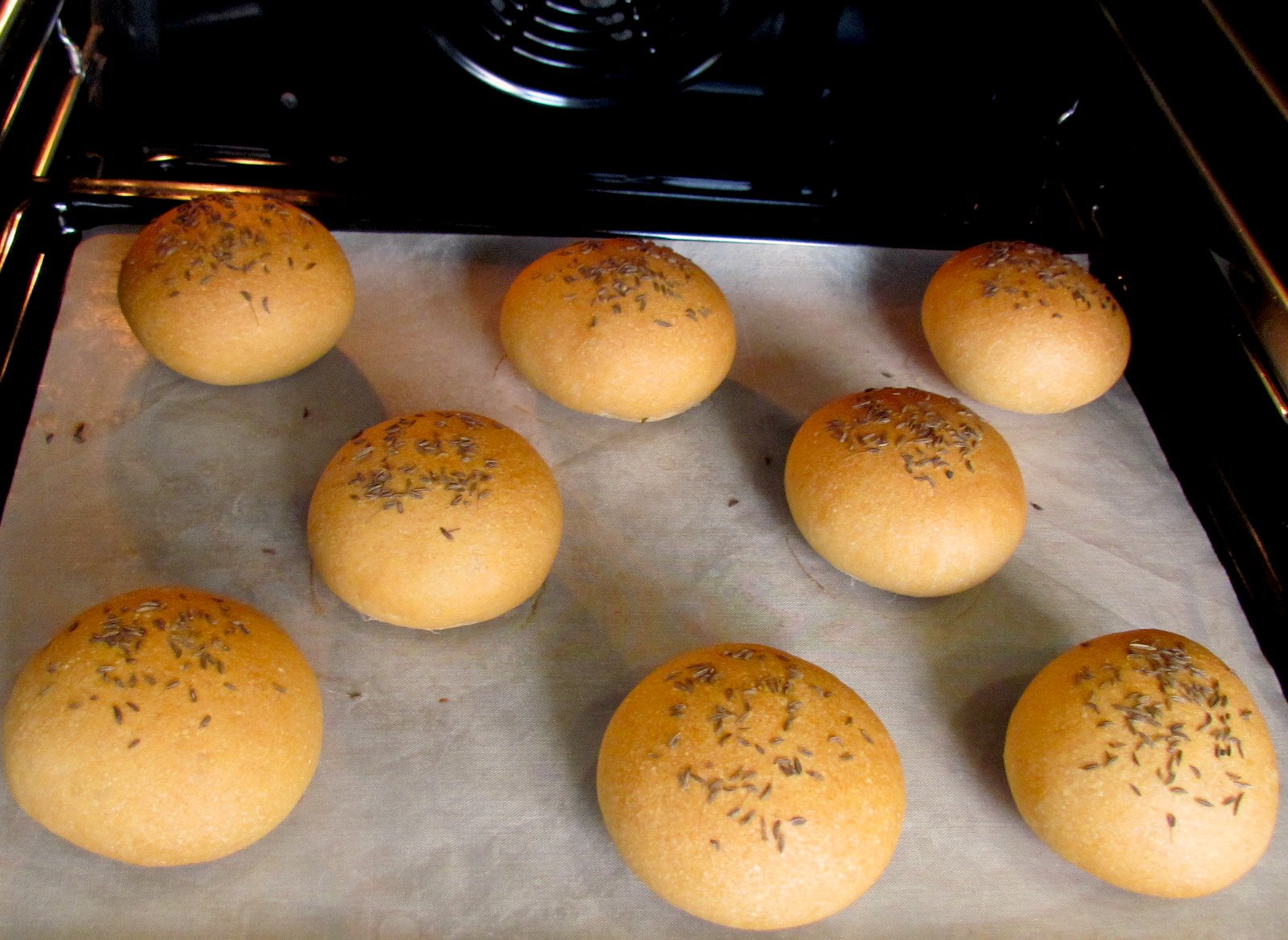 Bollos amb llavors de comí segons GOST (forn)