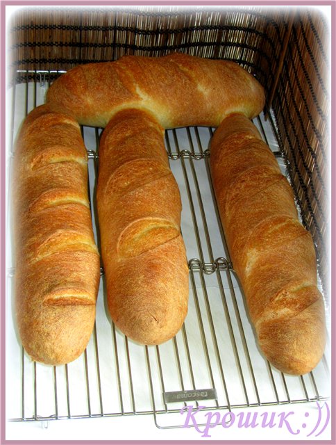 Mga instant na baguette (3 na oras nang maaga)