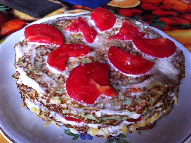 Spuntino Di Torta Di Pancake Di Zucchine