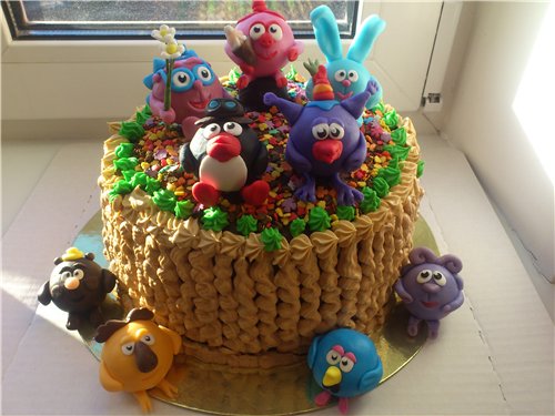 Cakes based on the cartoon Smeshariki