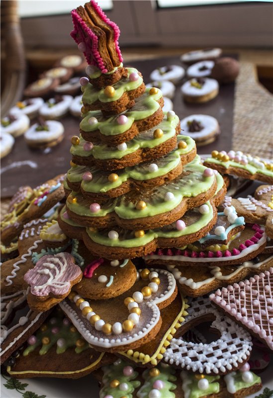 Árboles de Navidad de pan de jengibre