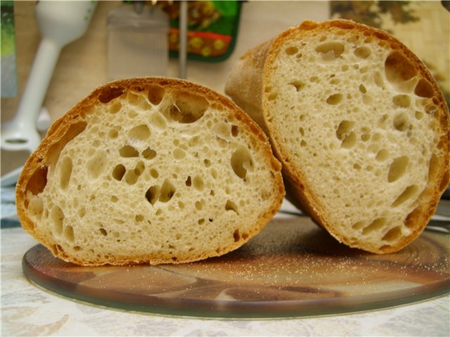 Chiabatta in the oven