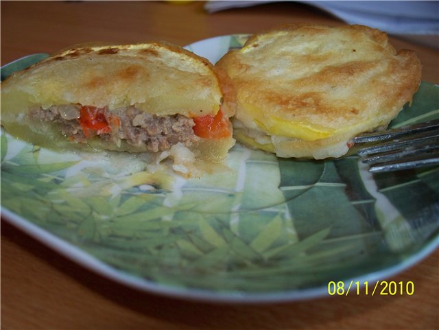 Albóndigas con calabacín y berenjena rebozadas