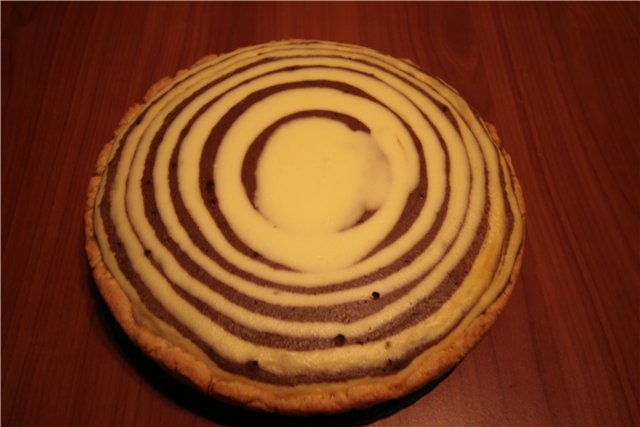 Pastel de cuajada de cebra