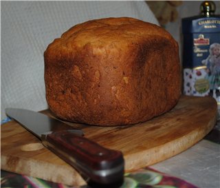 Rice bread with cheese and herbs.