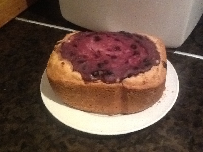 Pastel con requesón y arándanos (horno, olla de cocción lenta)