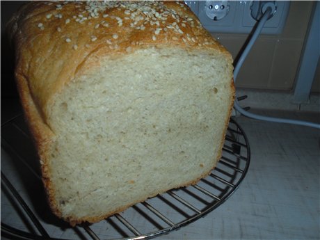 Pan de avena suave en una panificadora