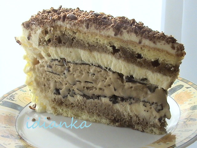 Ice cream cake Croccante semifreddo with coffee and chocolate