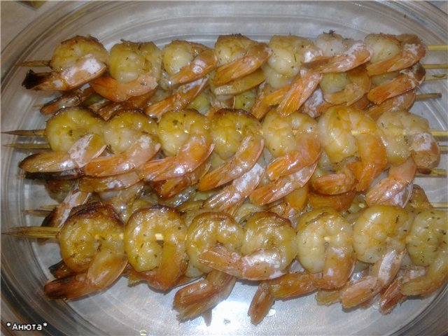 King prawn kebabs