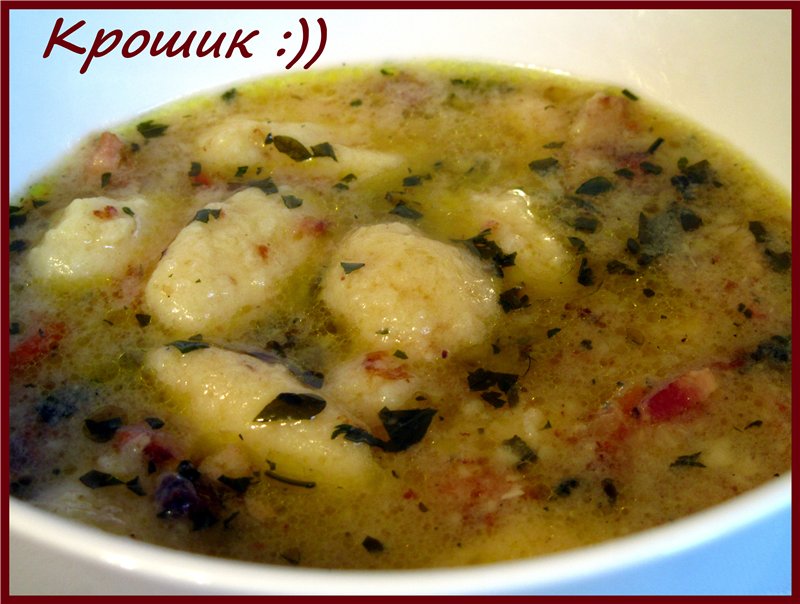 Soup with potato dumplings