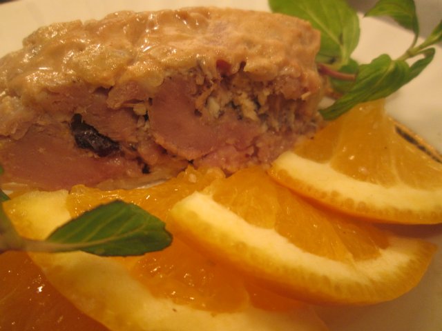 Pato (pabo) terrine sa orange-cognac marinade