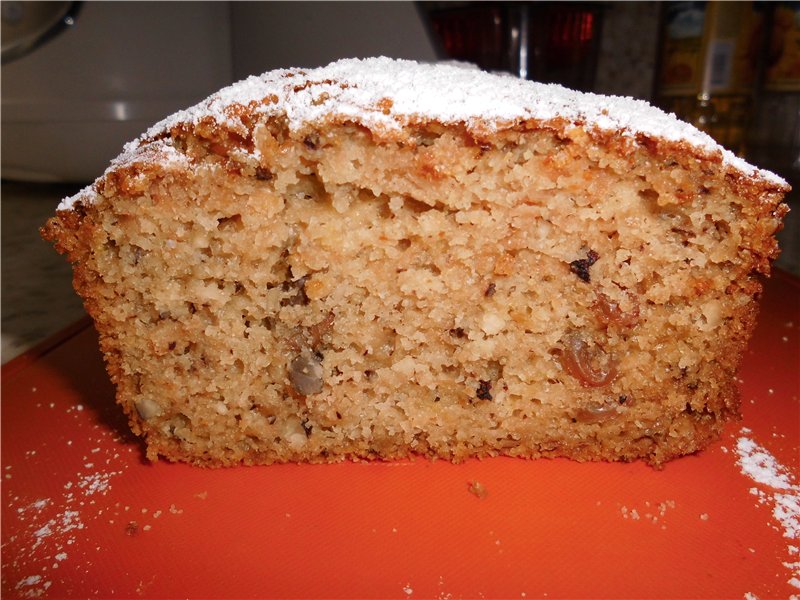 Grandma cupcake with apples, nuts and raisins