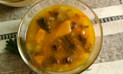 Sopa de carbassa amb alazà