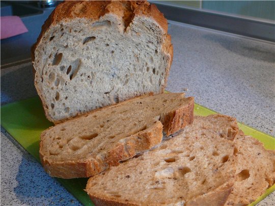 Pan de masa madre en el horno