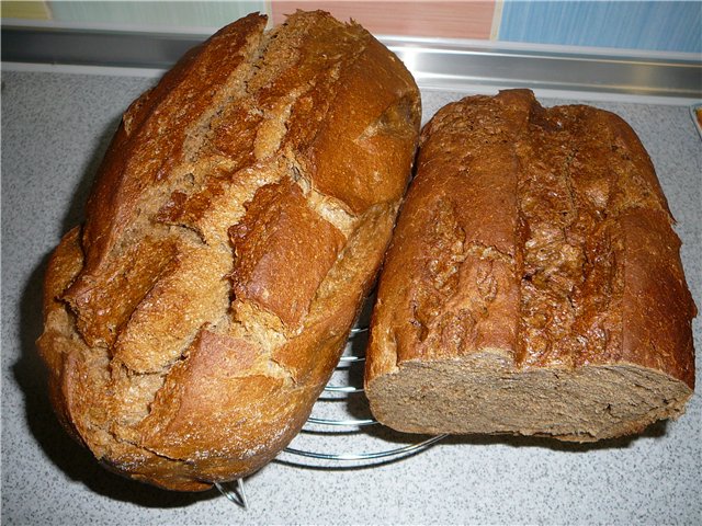 Sourdough bread in the oven