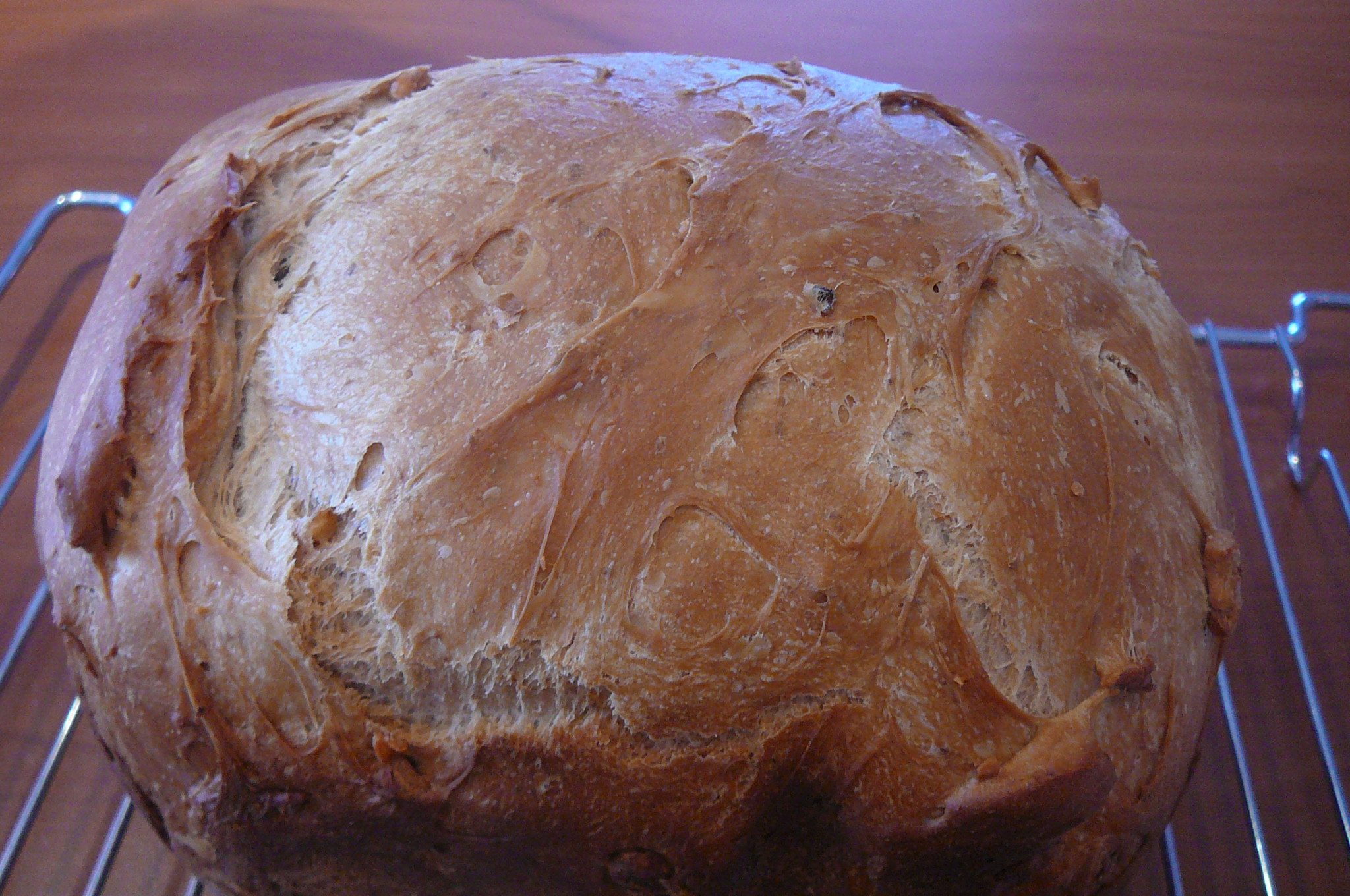 Pan con puré de manzana y nueces (panificadora)