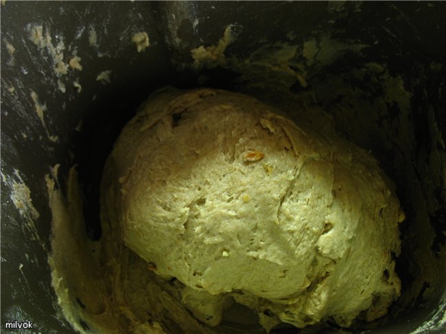 Pan de centeno y nueces con suero.