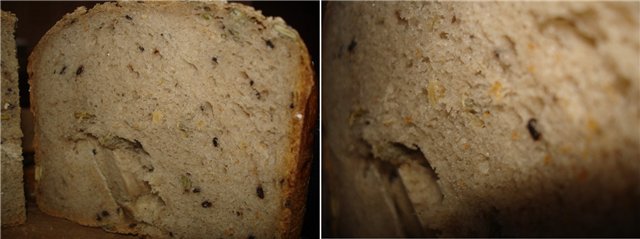 Pane di grano saraceno con semi di papavero, semi di lino, noci