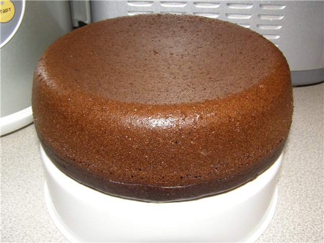 Chocolate cake on boiling water