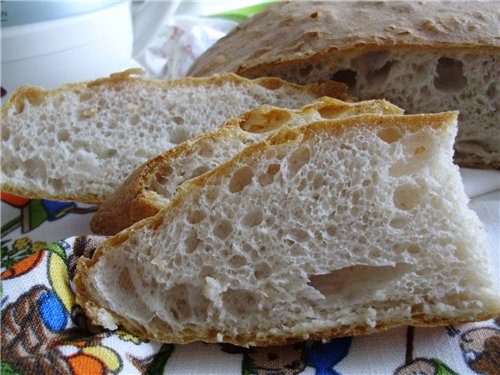 ขนมปังข้าวสาลีแบบชนบท (Pane Bigio) ในเตาอบ