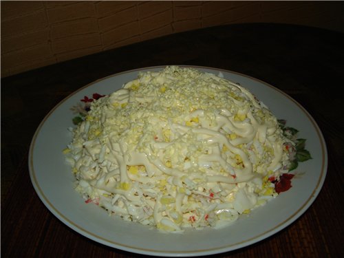 Grated crab salad