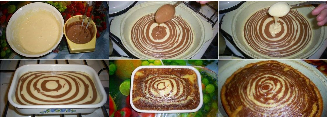 Zebra cake sa isang Panasonic multicooker