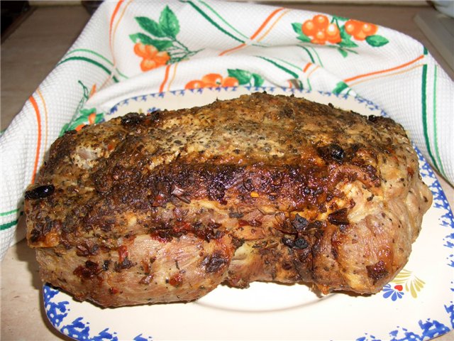 Pork neck baked in the airfryer