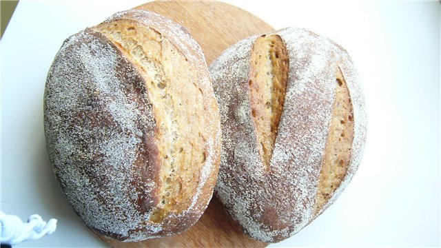 Pan de masa madre en el horno