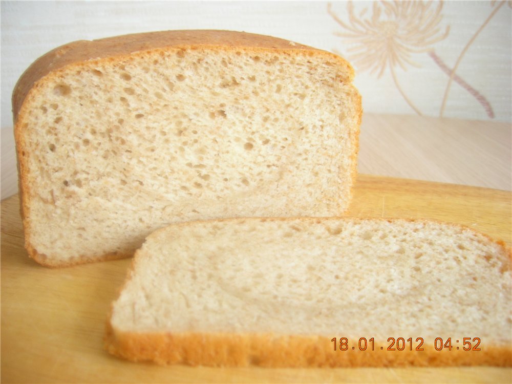 Pane integrale con crusca