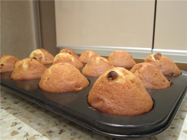 Muffins de cuajada de jengibre con pasas