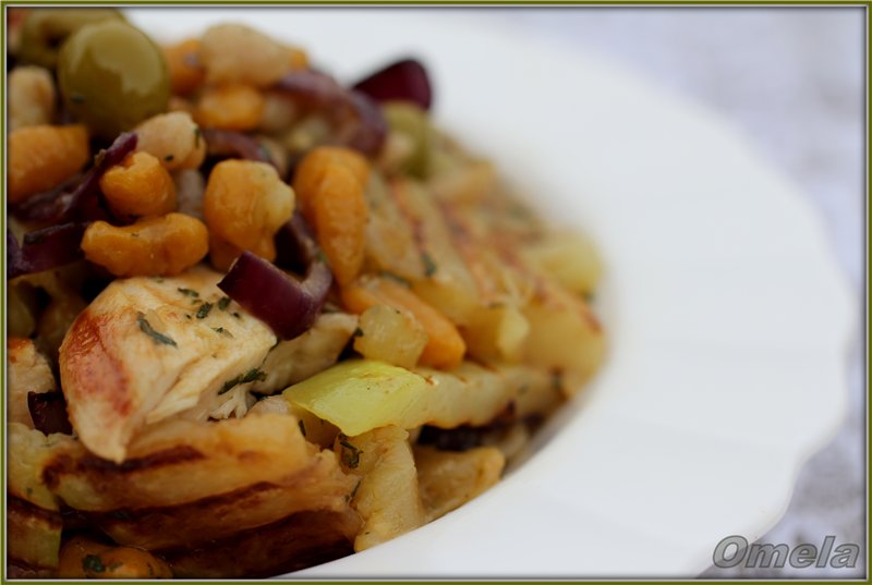 Ensalada de pasta con pollo