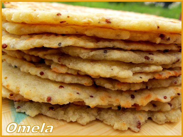 Tortilla mù tạt với tỏi