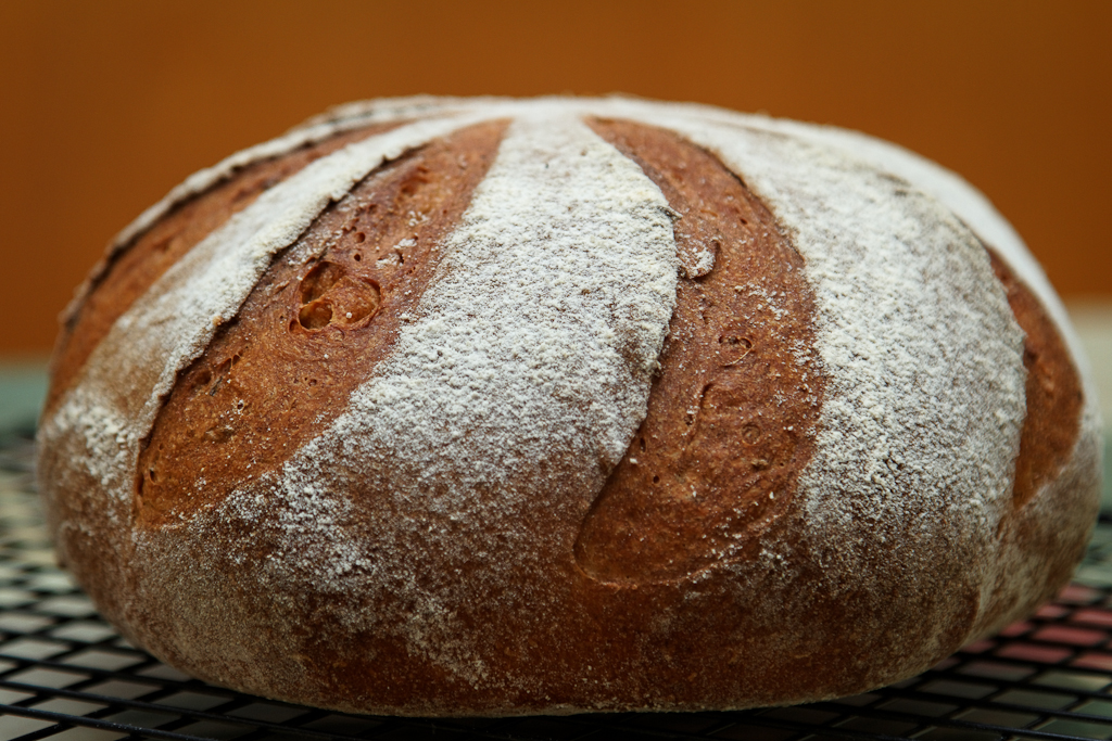 Swedish Rye Limpa in the oven