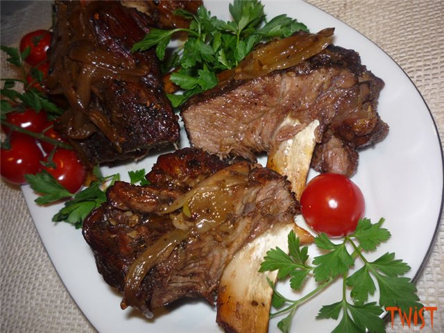 Spicy veal ribs