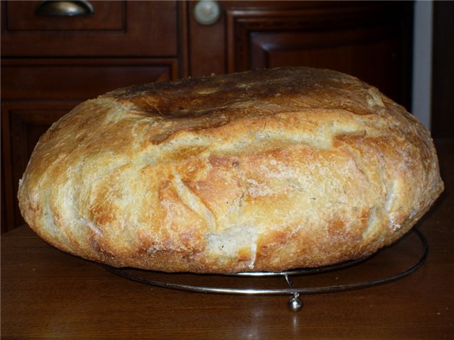 Sourdough bread in the oven