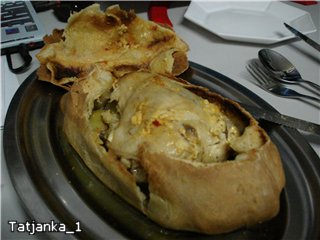 Chicken in caraway dough