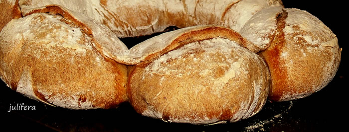 Rustic bread on dough according to Kalvel (oven)