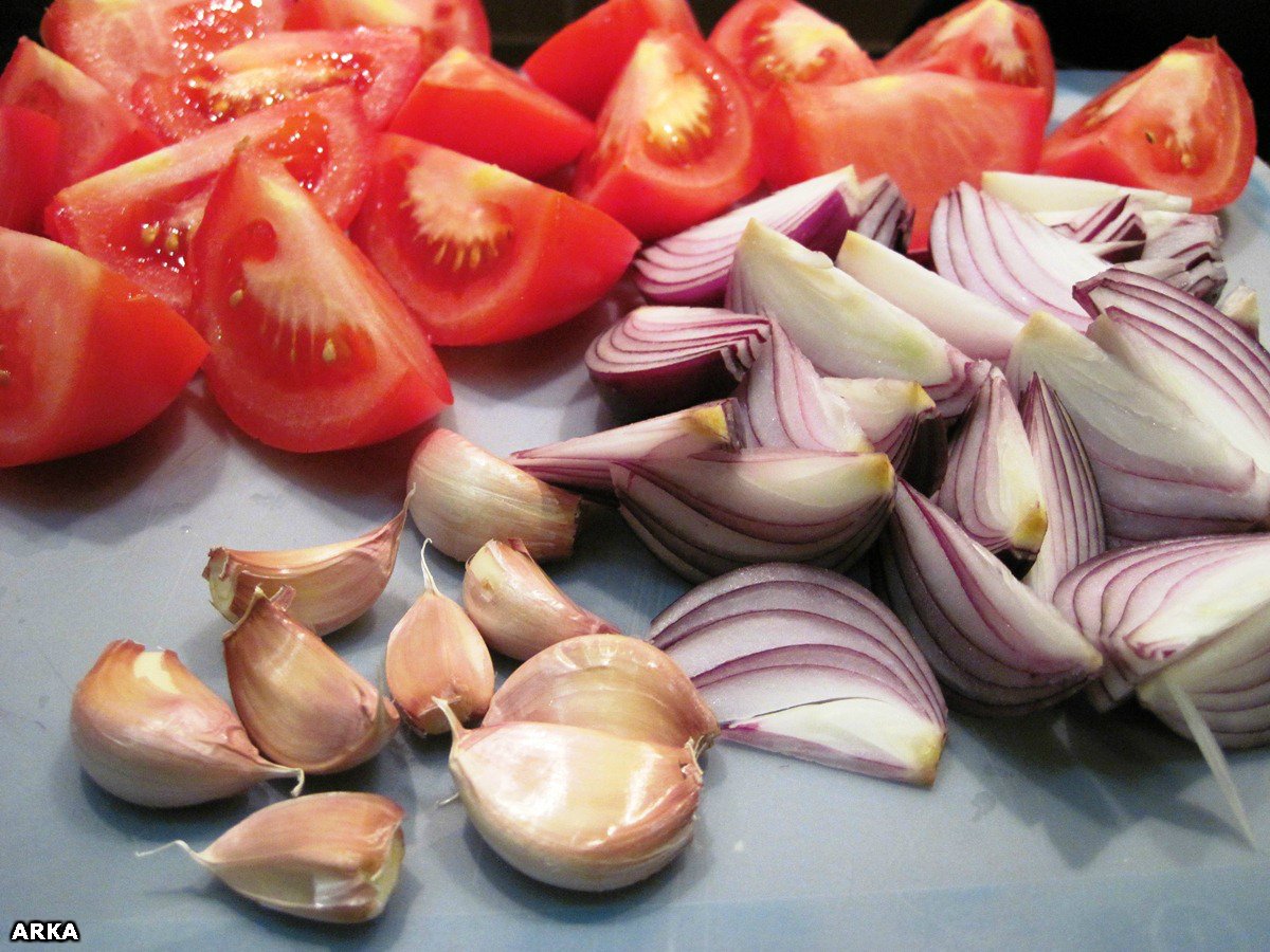 Baked tomato salad