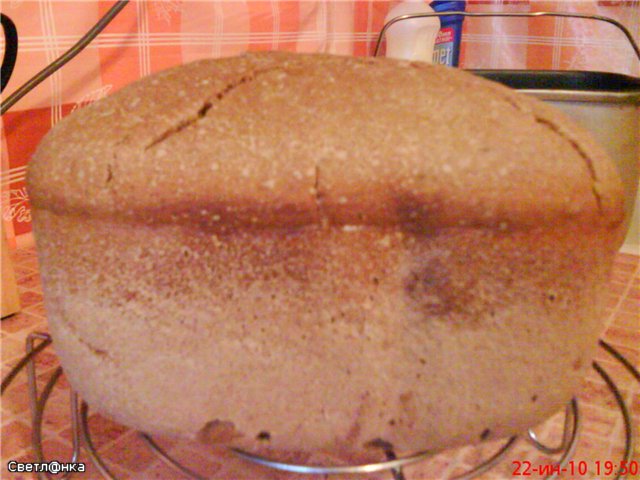 Sourdough rye bread in a bread maker