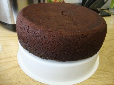 Chocolate cake on boiling water