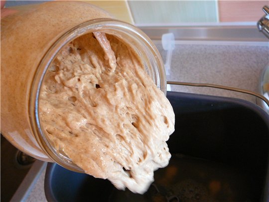 Pan de masa madre en el horno