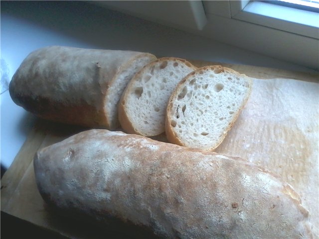 Chiabatta in the oven