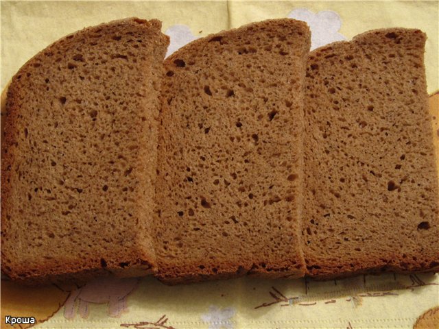 Whole-grain rye-wheat bread on dough Accelerated