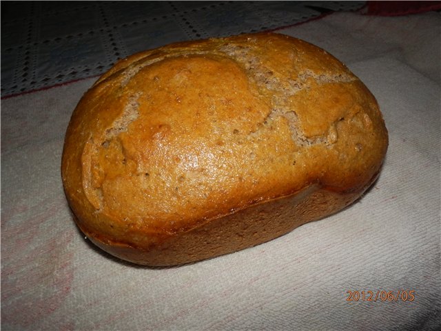 Pane di segale Senza niente (forno, macchina per il pane, pentola a cottura lenta)