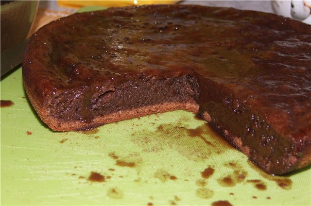 Torta al cioccolato impregnata di cioccolato