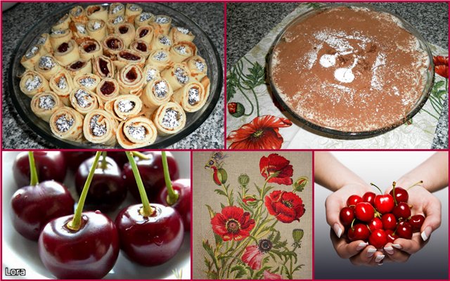 Tortitas con semillas de amapola rellenas de crema agria