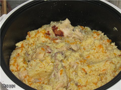 Gachas de mijo con pollo