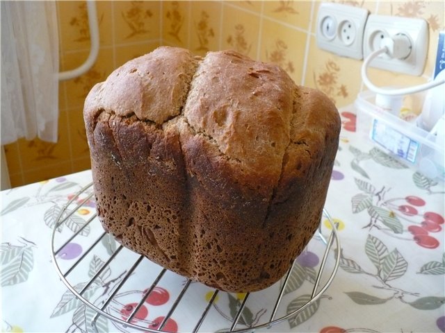 Darnitskiy bread with kefir sourdough in a bread maker