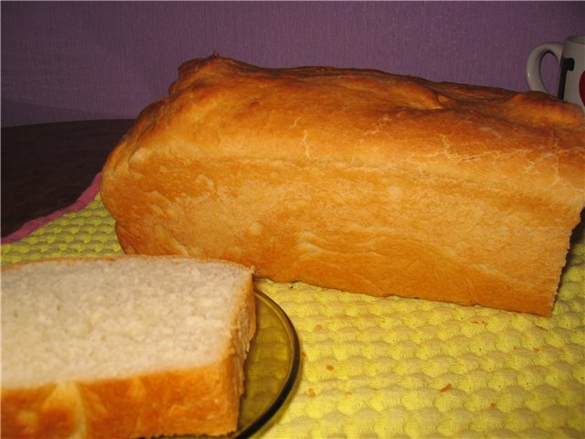 Tarwebrood op kefir met kaas in een broodbakmachine