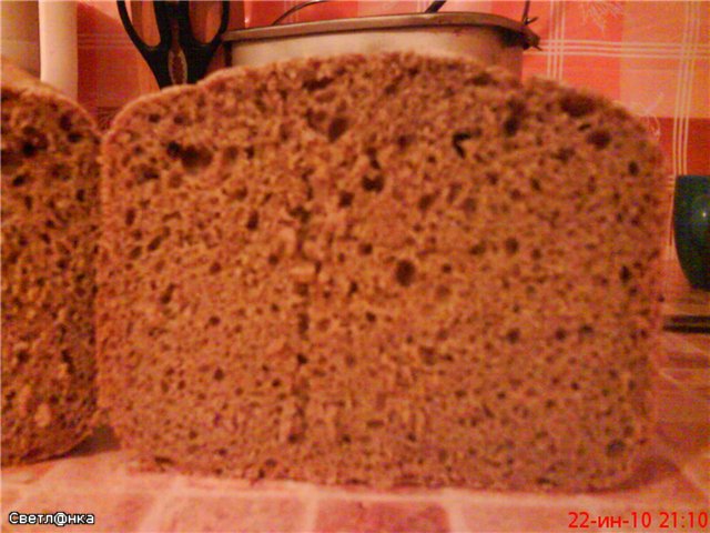 Sourdough rye bread in a bread maker